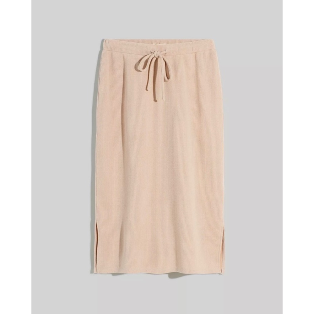🆕 Madewell Ribbed Drawstring Midi Skirt - Picture 5 of 5